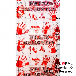 CORTINA CUADROS HALLOWEEN SANGRE 2MT X 1MT x 1